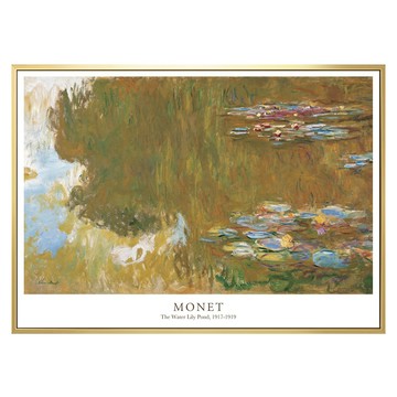 菠蘿選畫所 莫內 睡蓮池塘 AVAR4626G  59.4 x 42cm  金色