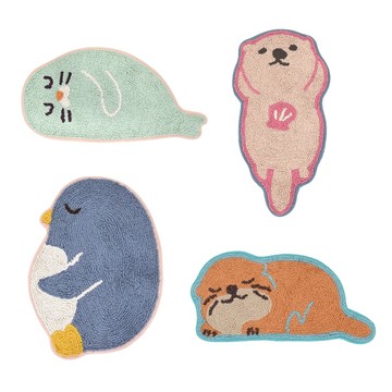 【日本 Tomo Corporation】水族館動物 企鵝 水獺 海豹 海獺 地墊 腳踏墊 動物地墊