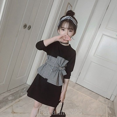 子供服ジュニア服キッズ服ワンピース女の子長袖子供ドレスキッズジュニア膝丈ワンピース丸首リボンカジュアルおしゃれ可愛い 通販 Lineポイント最大get Lineショッピング