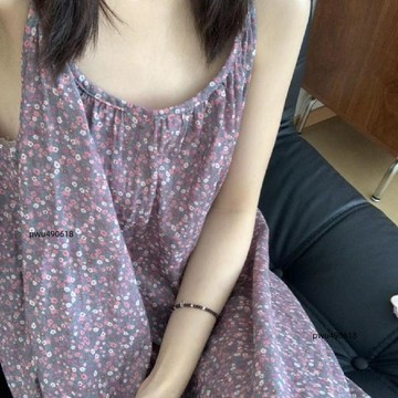 臺灣出貨 100%棉~好穿到飛起純棉雙層紗吊帶睡裙女夏居家睡衣碎花可愛寬鬆