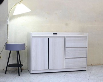 【歐風別館】朵娜洗白色四尺餐櫃【基隆至台中免運費】