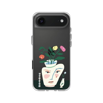 iPhone Air Clear Case（相機按鈕） 透明 - Livia Fălcaru - 花瓶有張臉