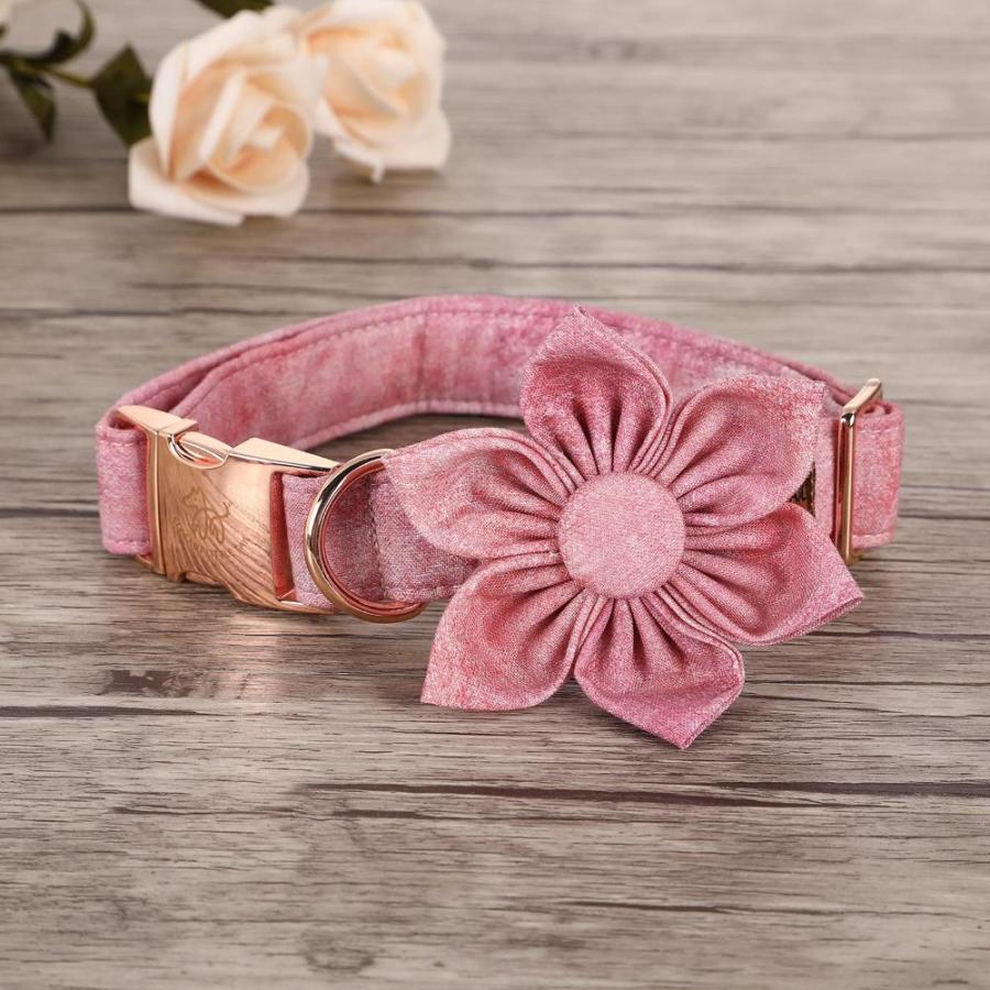  Elegant little tail Pink Dog Collar and Leash