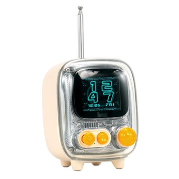 Divoom 像素藍牙喇叭  白色  Tiivoo-2  迷你復古電視造型，個性像素風格設計