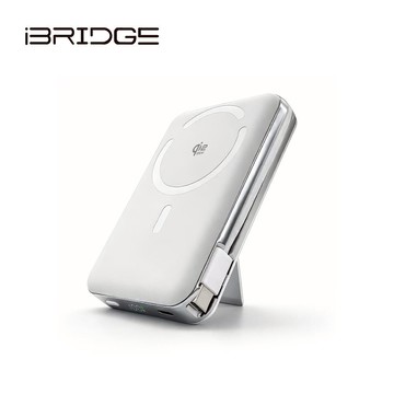 【iBRIDGE】10000mAh Qi2 25W固態電池行動電源 (IBM011)-白
