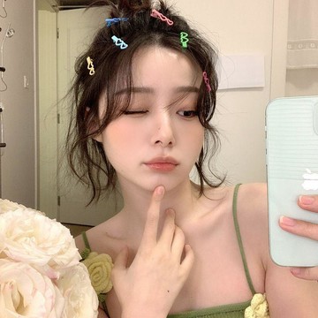 🥇隔日達出💎薛凱琪同款愛心彩色髮夾六件套側邊少女邊夾子髮卡子劉海夾鴨嘴夾