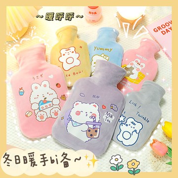 卡通熱水袋注水加厚暖宮暖腰熱敷肚子暖手袋大小號女學生毛絨可愛