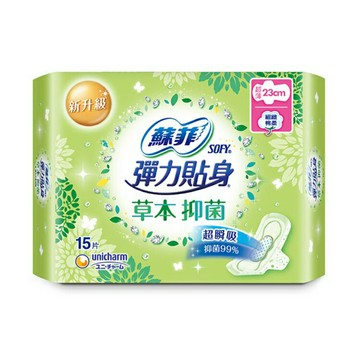 蘇菲 彈力抑菌日薄翼23cm15片【德芳保健藥妝】