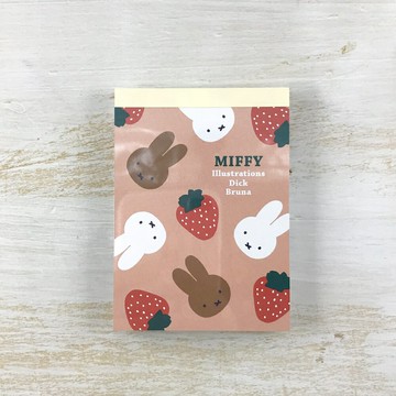 Miffy 米飛兔 米菲兔 日本製 迷你彩色便條紙(粉橙色/草莓)-日本直送，現貨在台｜小鶴日貨