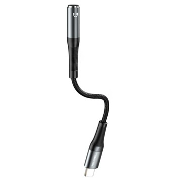 POLYWELL 寶利威爾 Type-C轉3.5mm 音源轉接線 18.7cm  灰色 + 銀色  1個