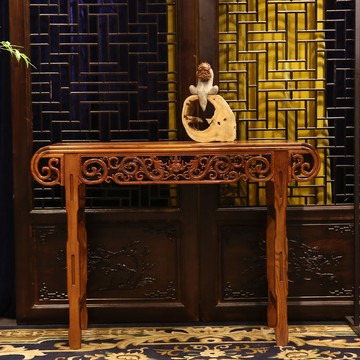 免運 附發票 超低價 工廠直銷 琴桌古箏桌中式仿古實木榆木家具雙龍戲珠雕花條案書畫桌卷頭幾 快速發貨