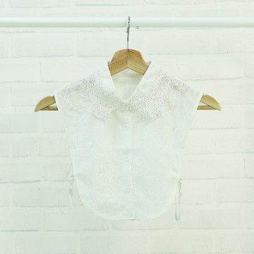 【好物推薦】低調微閃亮片蕾絲假領片(白；F)