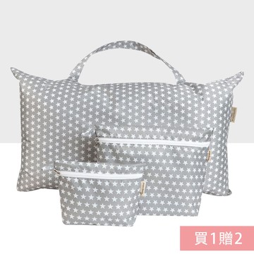 韓國 Coney Island - (買1贈2）加大版防水睡袋收納袋-灰底星空 (大[81.5X42.5X11公分]，贈品[34X27X7.5...