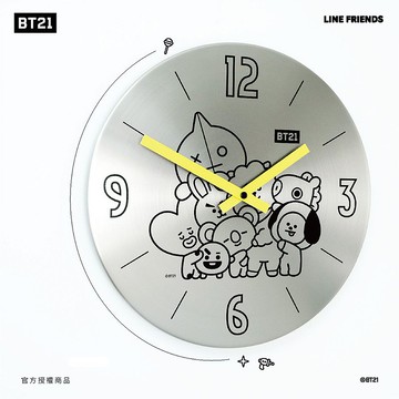 LINE FRIEDNS官方授權 l BT21在一起鐵片掛鐘時鐘