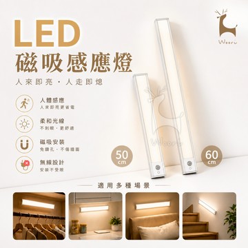 超薄人體感應燈 磁吸式LED感應燈 櫥櫃燈 衣櫃燈 條形燈 層板燈 磁吸免施工 五段色溫 亮度調節 小夜燈 鋁合金感應燈