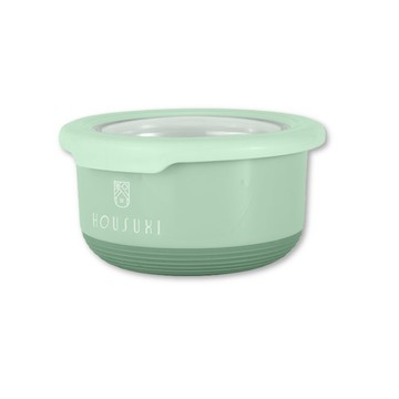 【HOUSUXI】不鏽鋼雙層隔熱碗730ml 經典綠