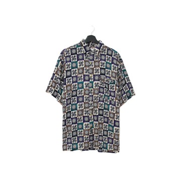 Back to Green- 短袖花襯衫 民族復古圖騰滿版ss-12 vintage shir