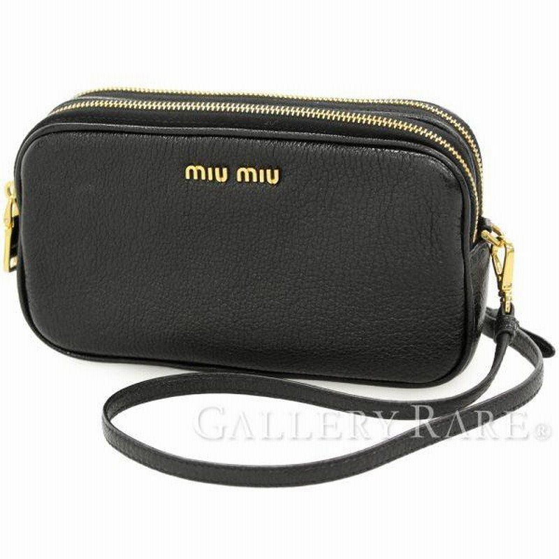 ミュウミュウ ポシェット マドラス ブラック 5ZH011 MiuMiu クロス
