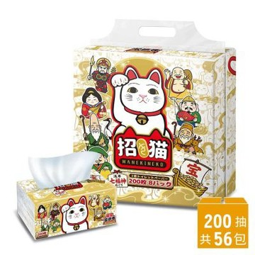 【東京豪德寺】招財貓× 淺草七福神-金運厚柔衛生紙(200抽x56包)
