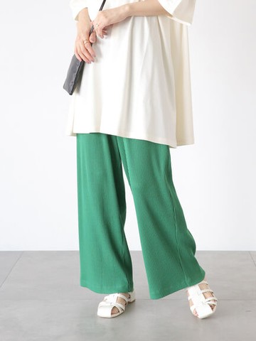 鬆緊腰設計針織長褲(FD33L1F0180) - Lugnoncure