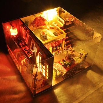 日式閣樓diy小屋手工房子模型拼裝禮物