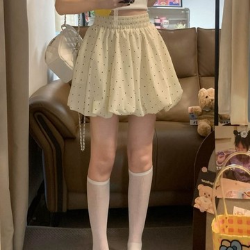 【砂糖夢境】大碼女裝波點甜美風波半身裙花苞夏季新款高腰顯瘦蛋糕短裙蓬蓬裙