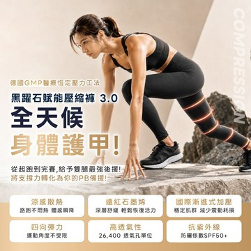 NEW【sNug官方直營｜黑躍石賦能壓縮褲3.0(女)】石墨烯遠紅外線 涼感 穩定包覆防鐵腿 健走 登山健身 台灣製