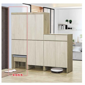 AS DESIGN 雅司家具-波卡2×6尺高四門含凳鞋櫃-60*38.7*183.5cm