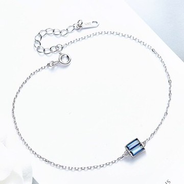 現貨+預購 925純銀手鍊水晶手環-晶瑩剔透簡約長形聖誕節生日情人節禮物女飾品2色73qh69【獨家進口】【米蘭精品】