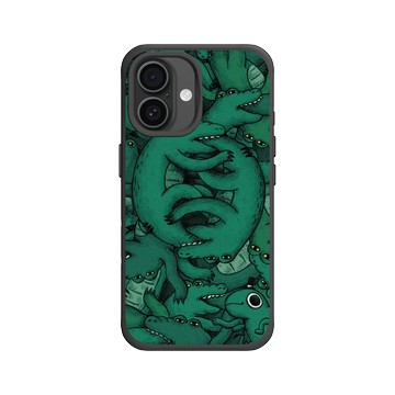 iPhone 16 SolidX 黑 - 怪奇事物所 Incrediville - 肥尾鱷魚密集恐懼症