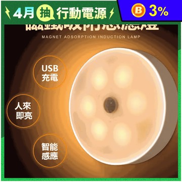 LED磁吸式圓形智能人體感應燈