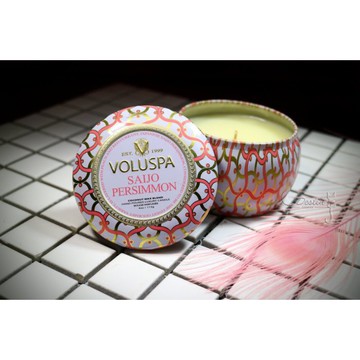Voluspa 美國 香氛精油蠟燭 柿子 Saijo Persimmon 4oz 迷你鐵罐 全新