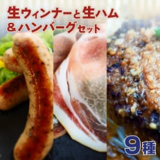 うえすたんの手造り生ウィンナーと生ハムハンバーグのHセット