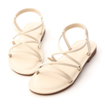 D+AF 美好假期．交叉細帶超軟Q底涼鞋