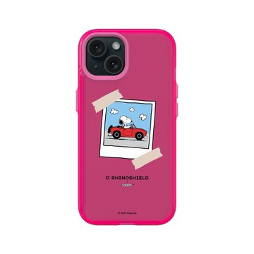 iPhone 15 Clear 粉漾桃 - 史努比 Snoopy - 拍立得-一起去兜風