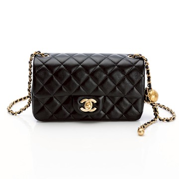 CHANEL香奈兒 Classic Flap bag (小羊皮/金黑雙色鏈帶/金球) (20cm)