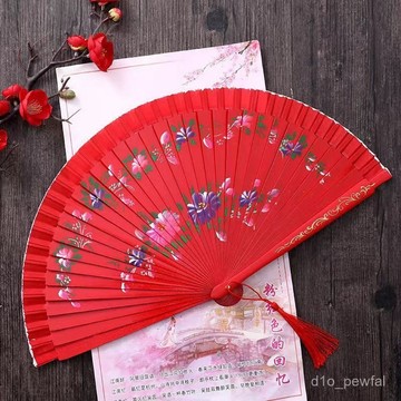 🔥桃園出貨-【開閤順暢】雙麵開閤順暢!旂袍扇子西班牙7寸女扇折扇走秀跳舞蹈扇