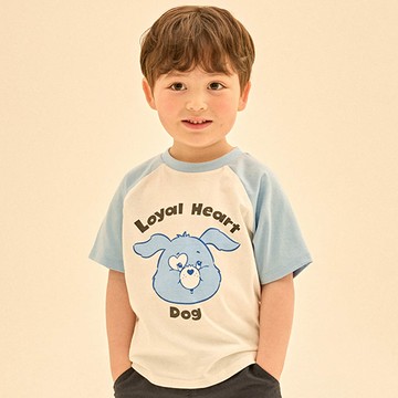 韓國 Care Bears - 聯名款愛心熊熊狗短袖上衣-天藍