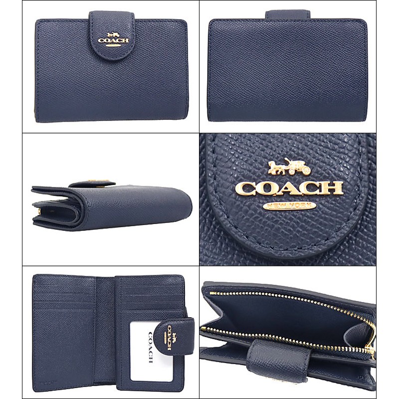 コーチ COACH 財布 二つ折り財布 F06390 6390 ミッドナイト クロス