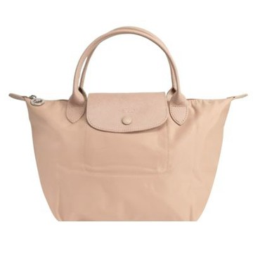 LONGCHAMP LE PLIAGE ONE系列短把尼龍單色摺疊水餃包(小/米)