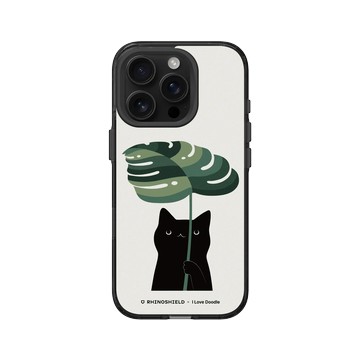 iPhone 16 Pro Clear (相機按鈕) 酷墨灰 - ilovedoodle (Lim Heng Swee) - Cat and Plant - Umbrella