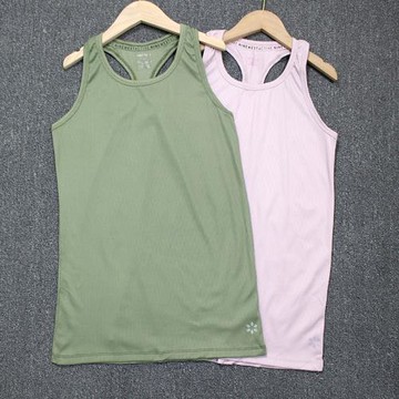 小可折扣 休閑運動背心女螺紋工字背健身跑步罩衫瑜伽上衣無袖T恤