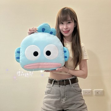 正版三麗鷗人魚漢頓頭型抱枕 12英吋 Han Gyodon 漢頓靠枕 Sanrio 午睡枕 沙發靠墊 醜魚抱枕 生日禮物