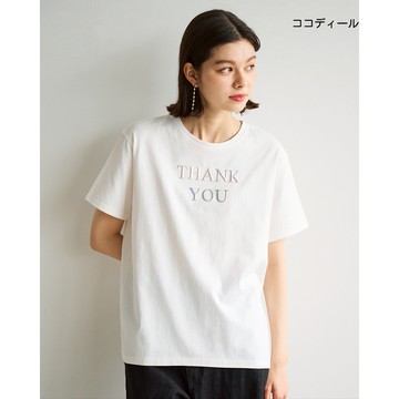 【ココディール】白色問候語短袖T O1U21088