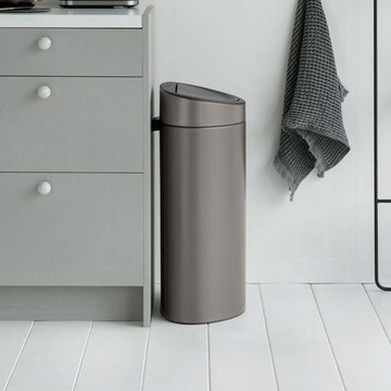 Brabantia TOUCH BIN NEW 半月式按壓垃圾桶10+23L-煤灰褐