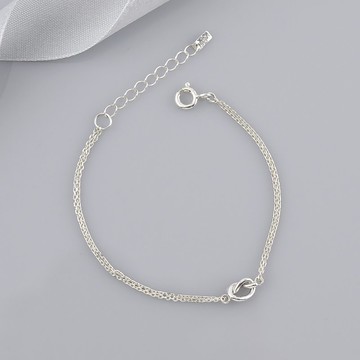 迷你同心結手鍊 925純銀