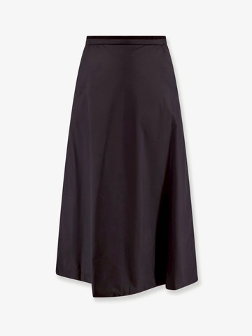 Padded long skirt with logo patch on the back - MONCLER - gender_Woman