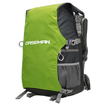 CASEMAN 卡斯曼 AOB戶外登山系列雙肩背包  210D尼龍抗撕裂防水面料  1.7kg輕便  1機3鏡1閃和14吋筆電  青檸  1個