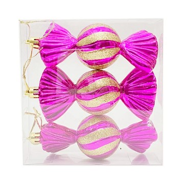 糖果吊飾 Set 3 高約5.5CM  11cm  玫紅  1組