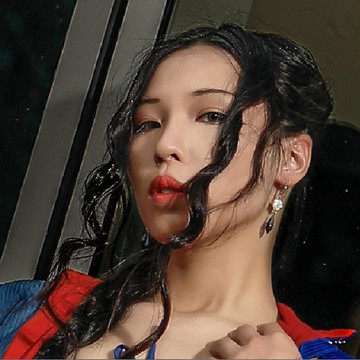 未央耳環(深藍+紅)